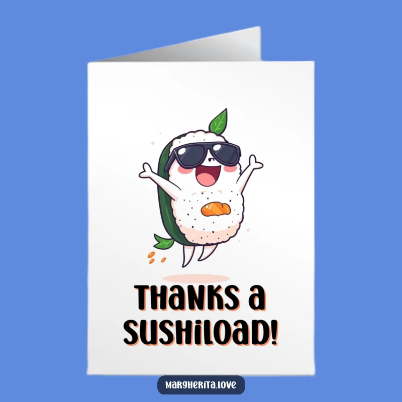 Free Printable Sushi Backflip Thank You Card: Cool Downloadable for Gratitude