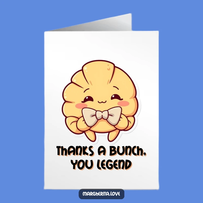 Free Printable Thank You Card: Croissant's Bow for Genuine Gratitude