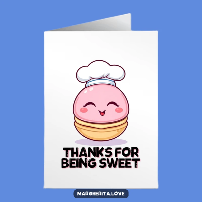 Show your thanks with a dash of sweetness using this Free Printable Thank You Card! A winking macaron chef is fun to Print at Home.