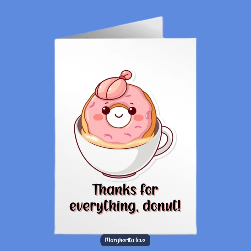 Free Printable Funny Donut Thank You Card - Coffee Float Downloadable