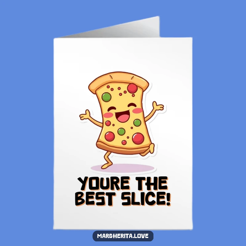 Free Printable Funny Pizza Thank You Card - Dancing Slice Downloadable