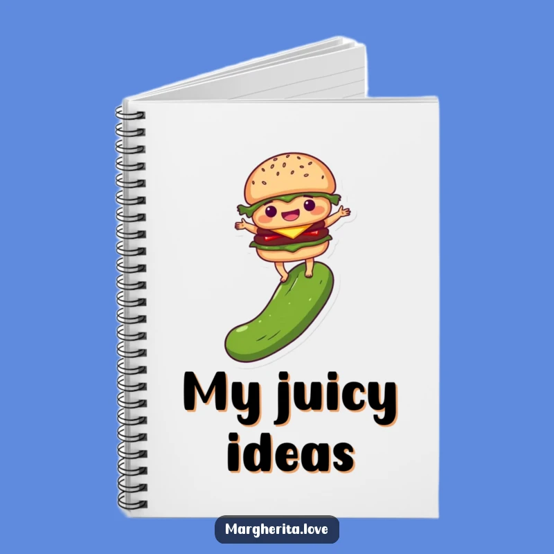 Funny Burger Pickle Notebook: Balanced Journal for Foodie Notes