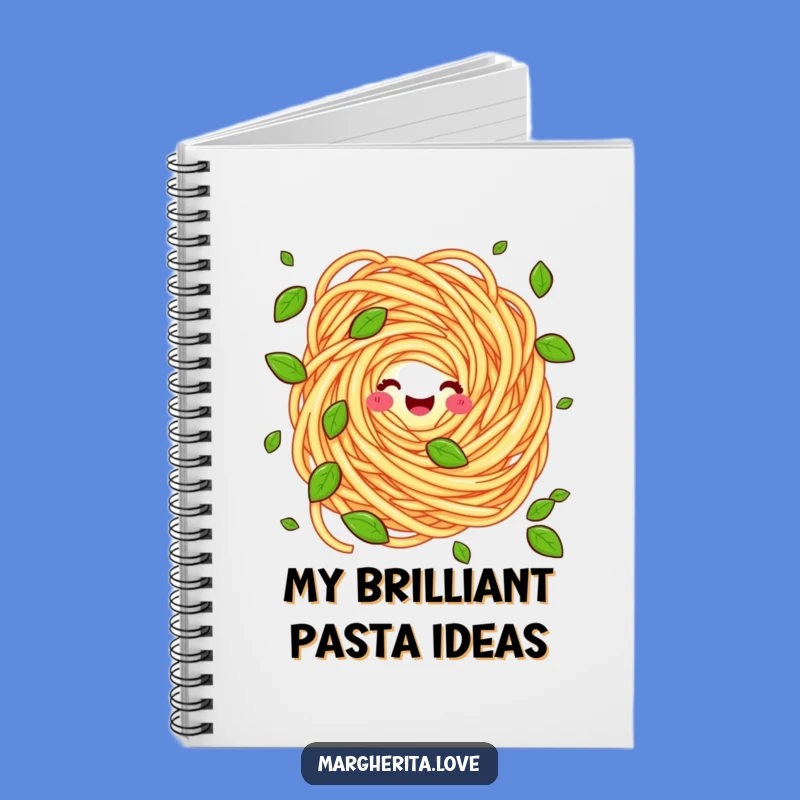 Funny Pasta Swirl Juggling Basil Notebook - Jots & Jokes for Food Lovers Gift