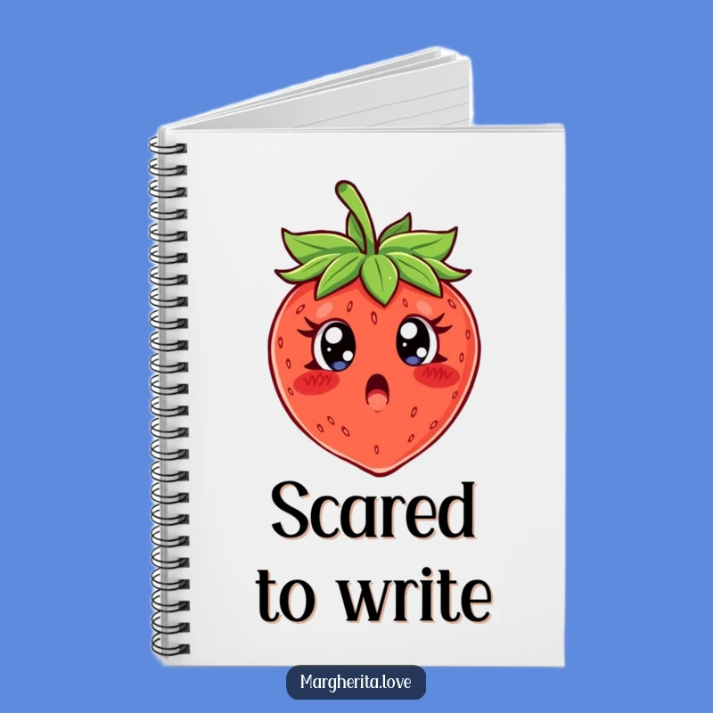 Funny Surprised Strawberry Notebook, Jot Down Notes with a Smile