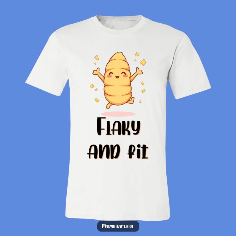 Funny Croissant Jumper T-Shirt: Flying Flakes, Hilarious Breakfast Outfit