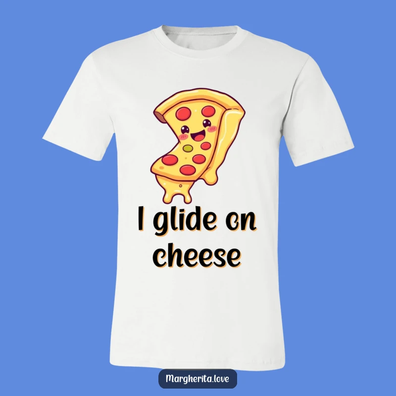 Funny Pizza Slice Cheese Slide T-Shirt - Hilarious Foodie Gift