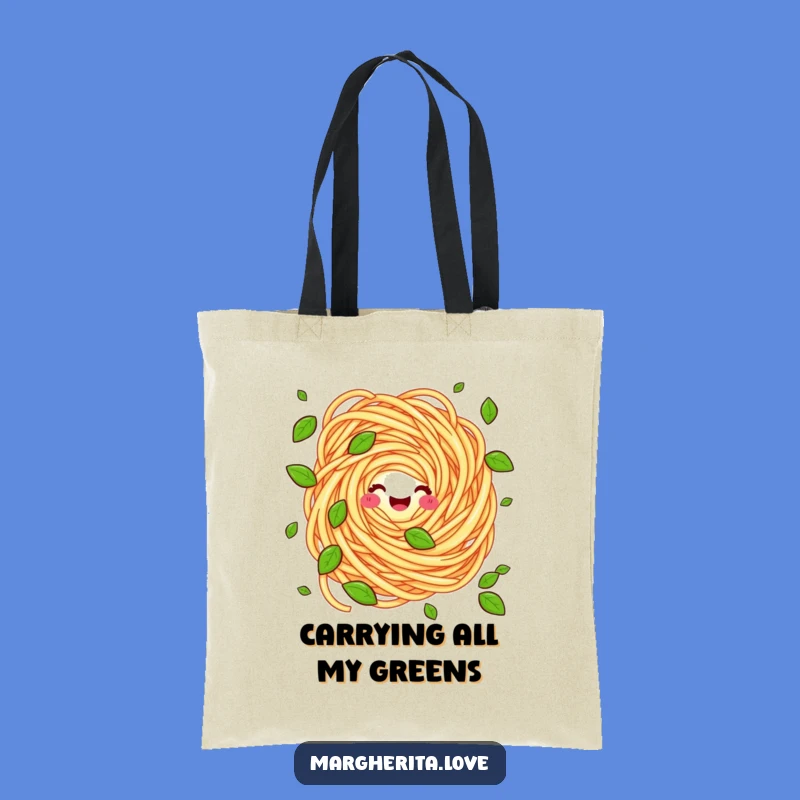 Funny Pasta Swirl Juggling Basil Tote Bag - Stylish & Hilarious Foodie Accessory Gift