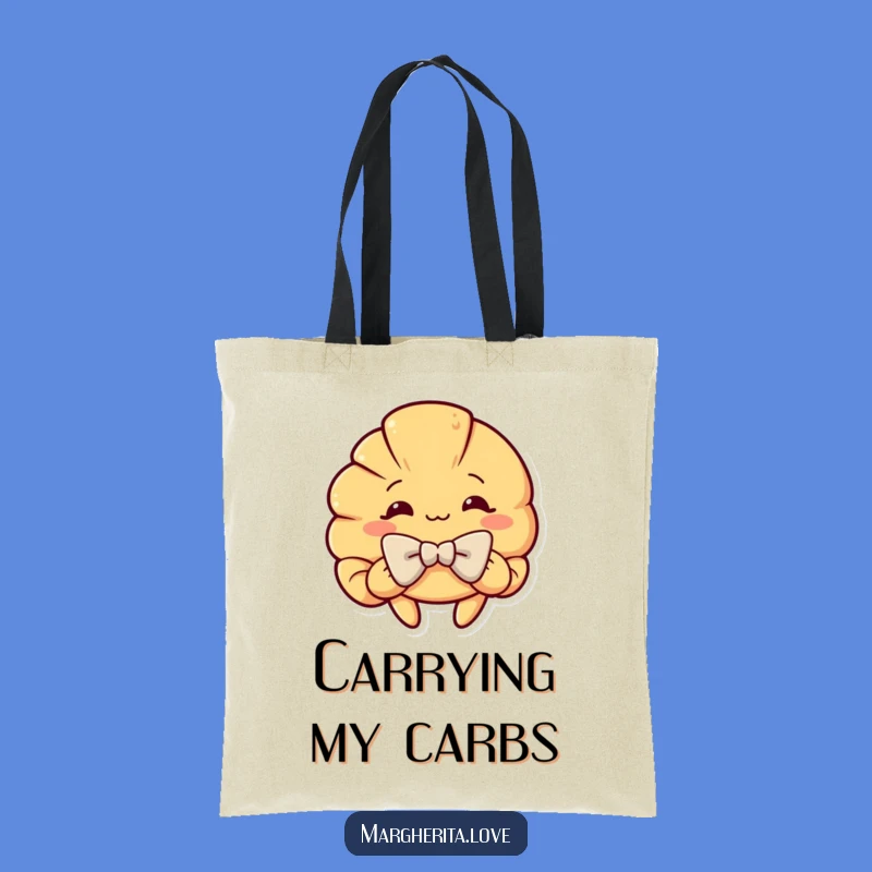 Funny Croissant Bow Tote Bag: Stylish and Hilarious Gift for Shoppers, Perfect for Groceries
