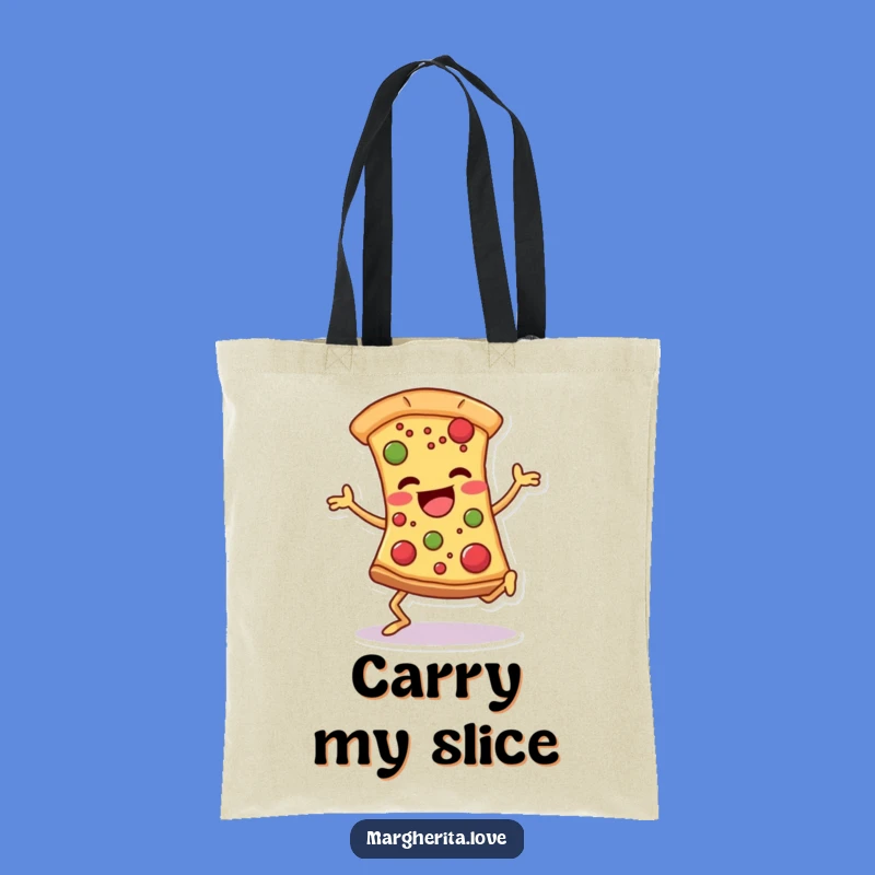 Funny Pizza Dancer Totebag: Joyful Slice Print, Practical and Hilarious Accessory