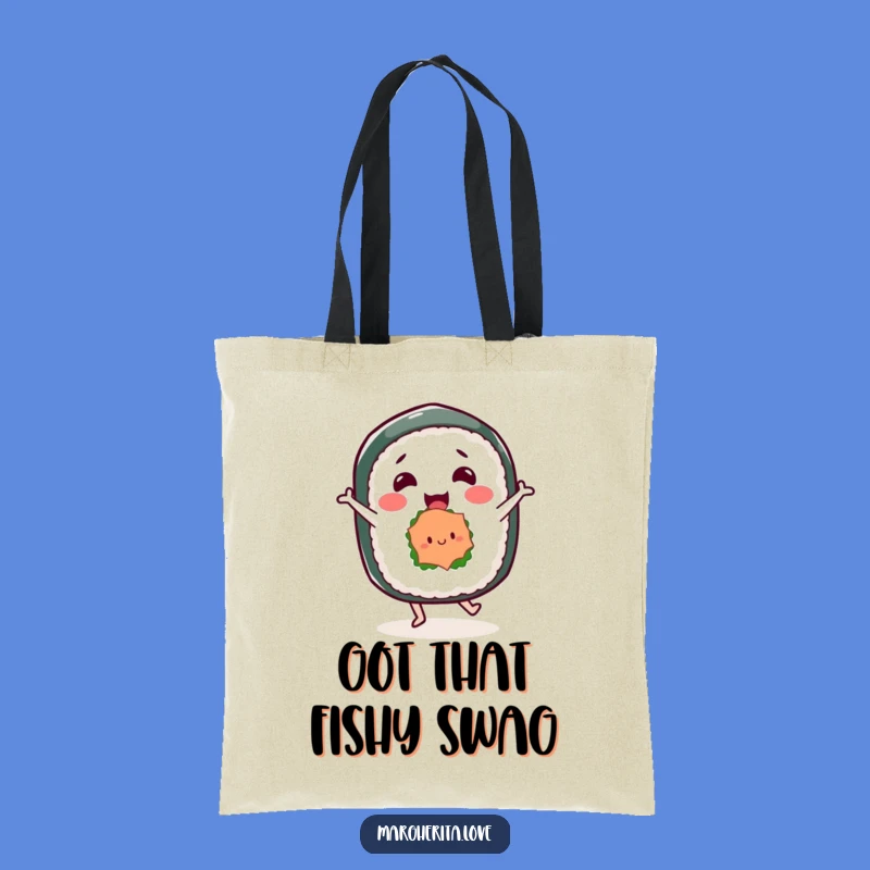 Funny Sushi Roll Dancing Tote Bag - Stylish & Hilarious Japanese Accessory Gift